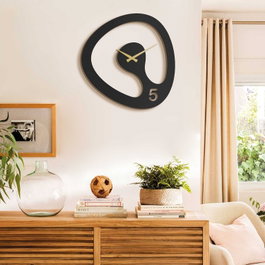 Wallity Amorph Metal Wall Clock - APS104 Negro y Oro